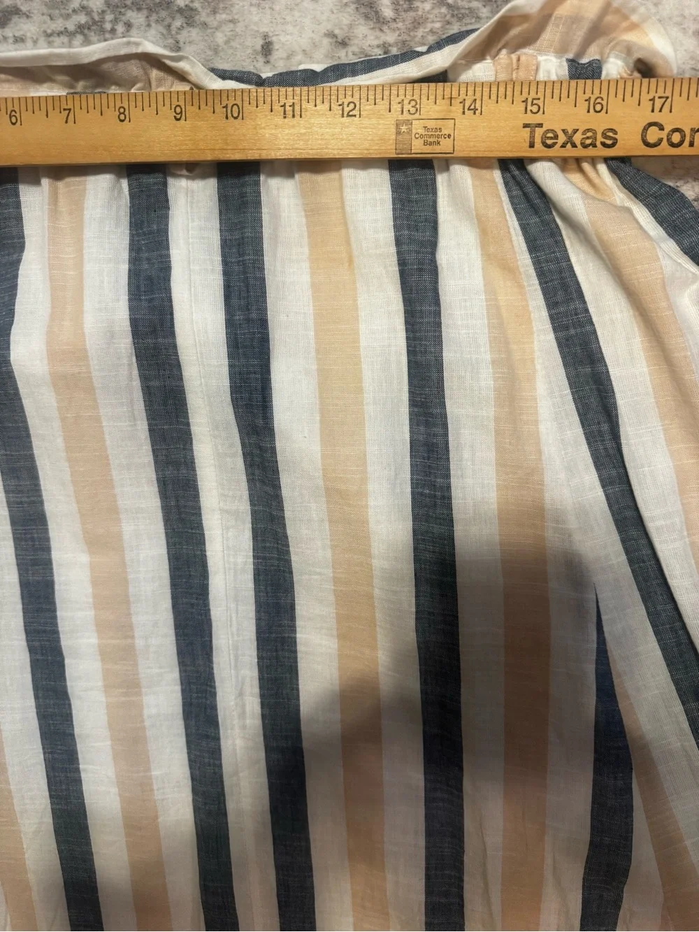 Mlle Gabrielle Striped Button-Front Maxi Skirt in Cream, Tan and Blue - Picture 7 of 10